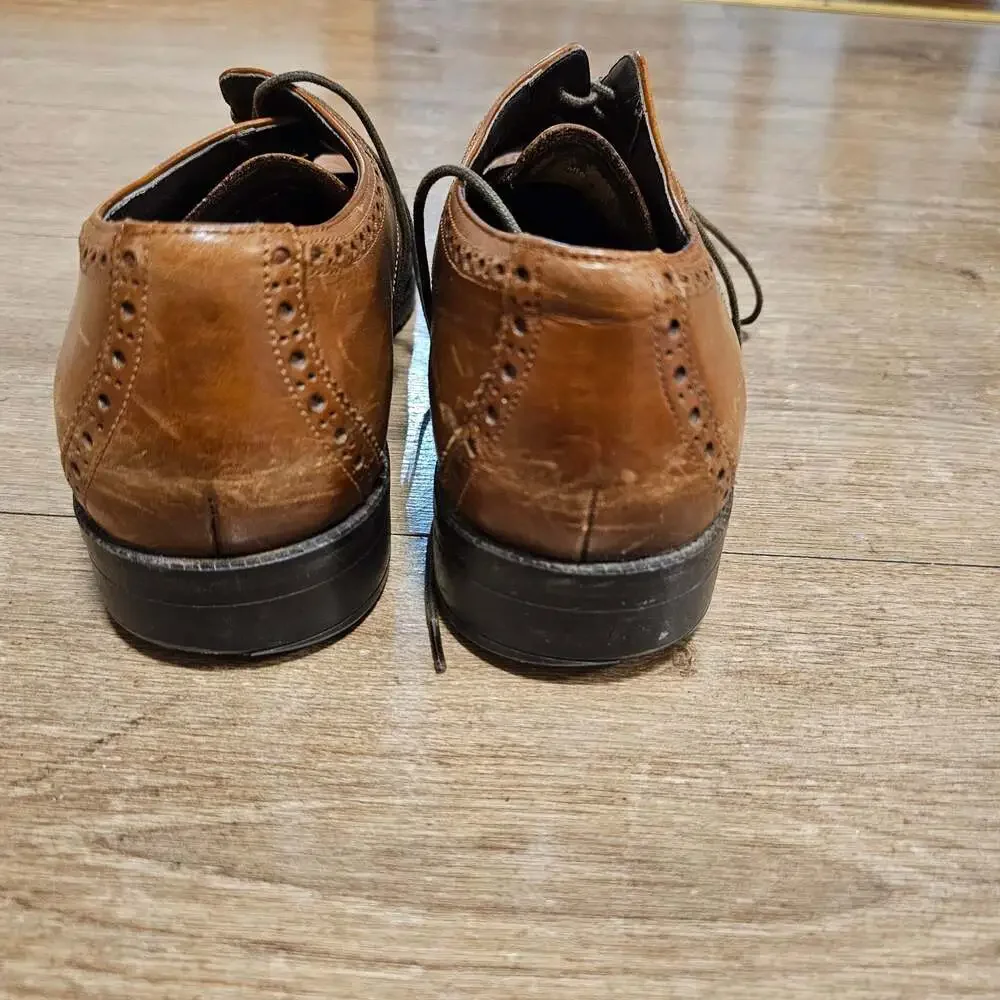 Cole Haan Wingtip  Oxford Mens 10.5 British Tan Leather Dress shoes